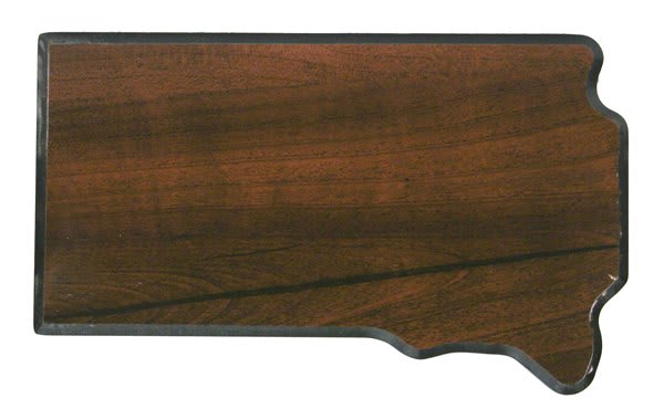 8" x 12" Walnut Finish Black Edge South Dakota State Plaque