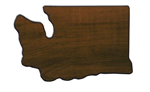 Walnut Finish Black Edge Washington State Plaque