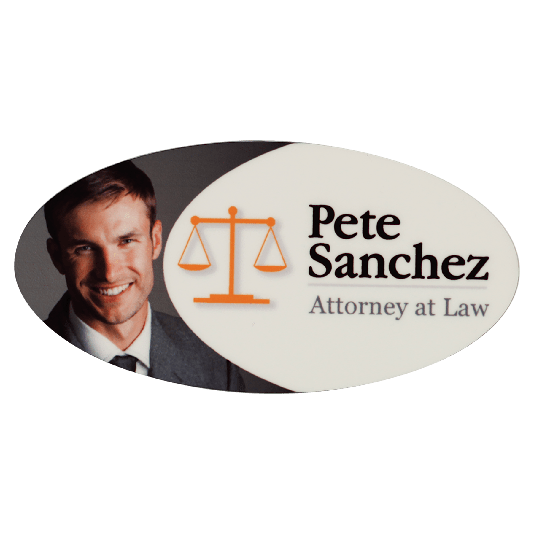 Gloss White Oval Unisub FRP Sublimatable Name Badge