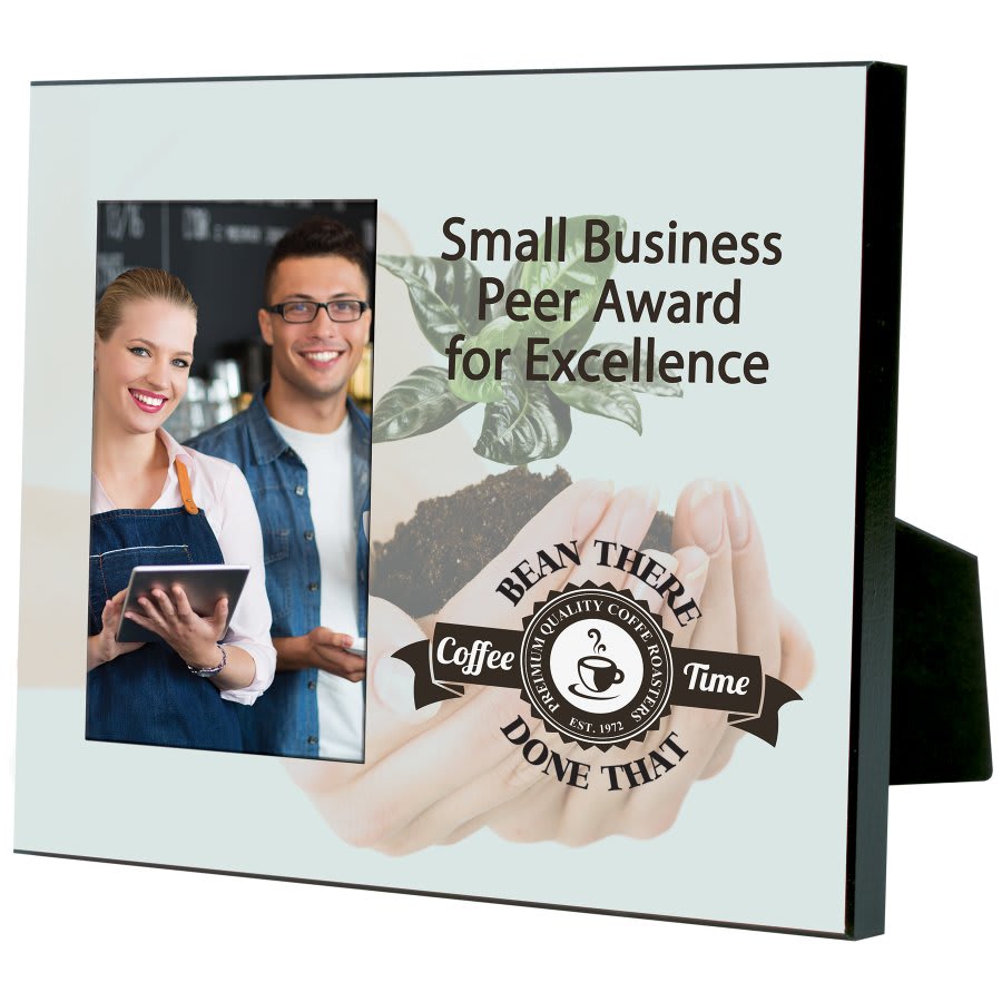 Sublimatable Gloss White Offset Frame Holds 4" x 6" Photo