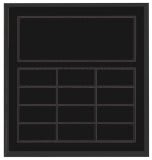 Matte Black Finish Blank Perpetual Plaque for 12 Plates