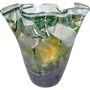 11.25" Art Glass Vase with Piano Finish Base