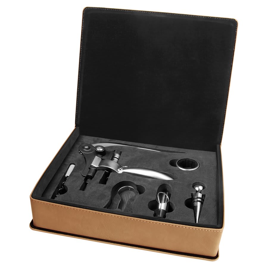 Leatherette 5 Piece Wine Tool Gift Set - WNE21