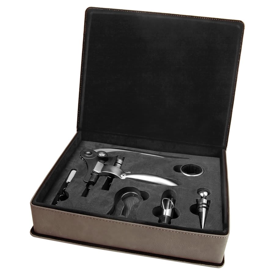 Leatherette 5 Piece Wine Tool Gift Set - WNE21