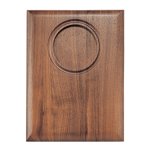 5" x 7" Walnut Piano Finish Plaque With Star Recess