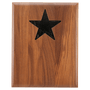 12" x 15" Walnut Piano Finish Plaque With Star Recess